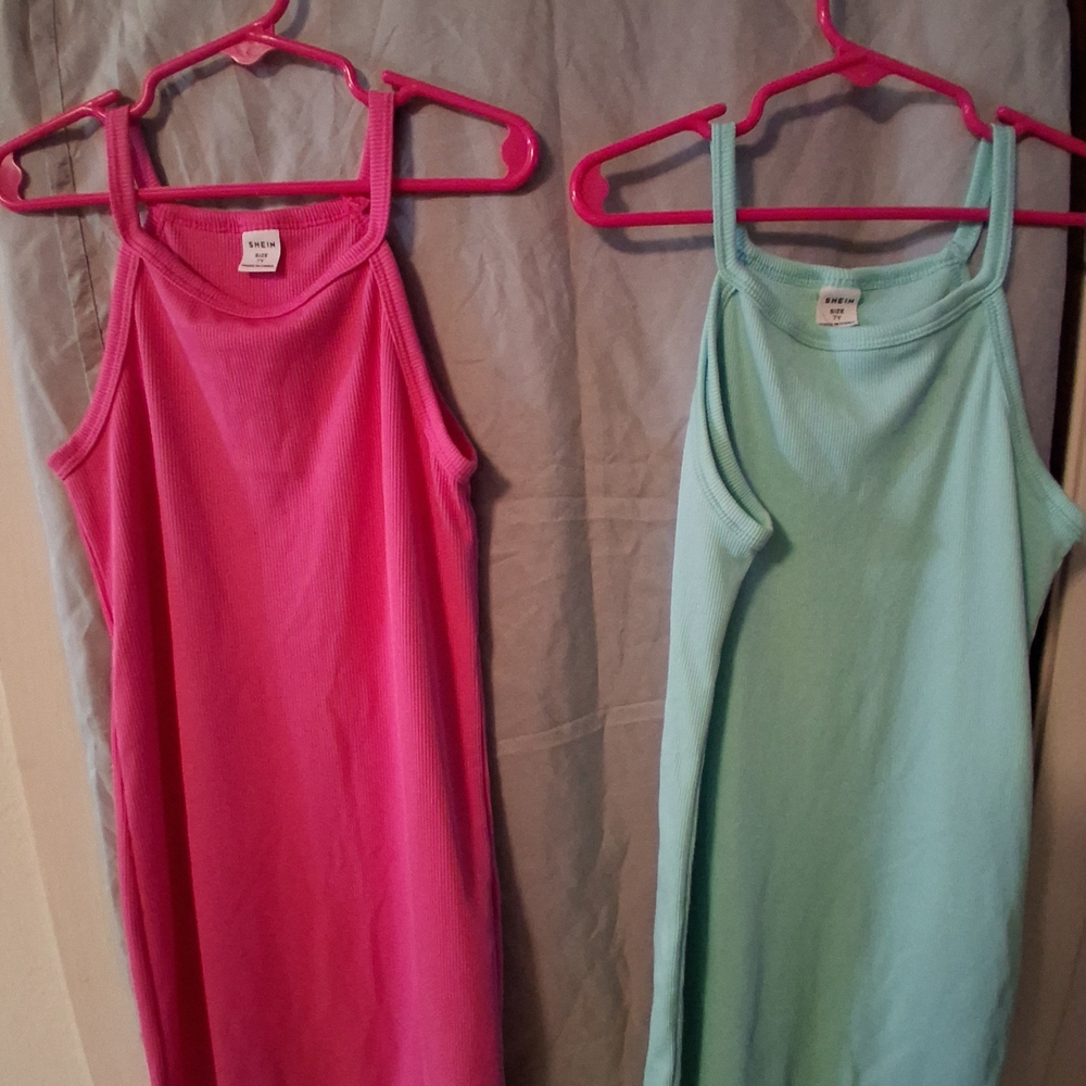 SHEIN Pink Ribbed Tank Top